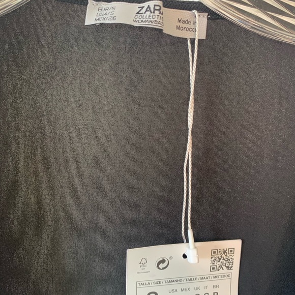 ZARA Collection Black Sleeveless Built-In Tie Vest Bodysuit NWT Size Small - Picture 3 of 6